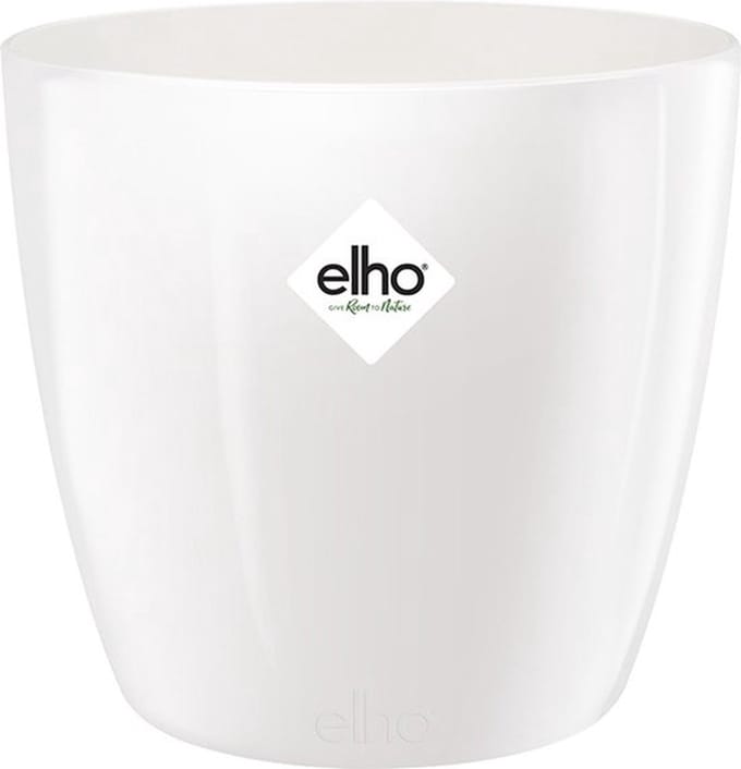 Elho Brussels Diamond Rond 25 - Bloempot voor Binnen - Ø 25.2 x H 23.0 cm - Wit