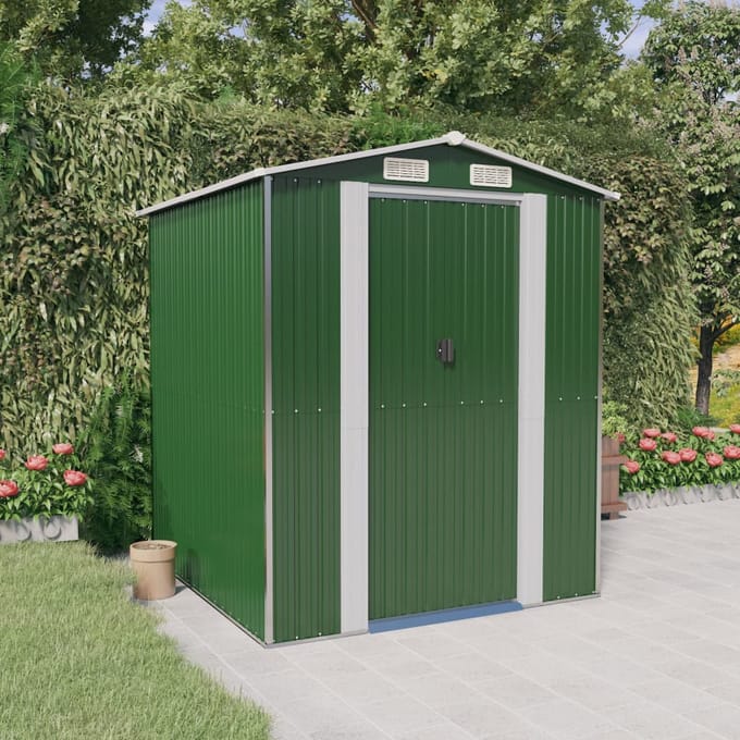 vidaXL - Tuinschuur - 192x191x223 - cm - gegalvaniseerd - staal - groen