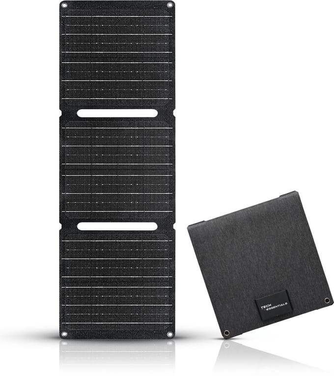 Tech Essentials 30W Zonnepaneel Opvouwbaar - USB-C - USB-A - Draagbaar - Mini