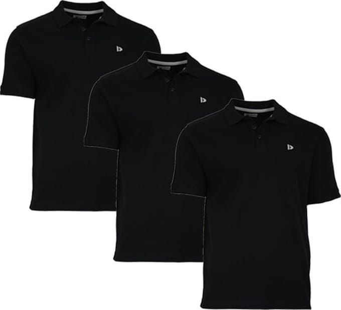 3-Pack Donnay - Polo (Noah) - Sportpolo - Heren - Black (020) - maat M