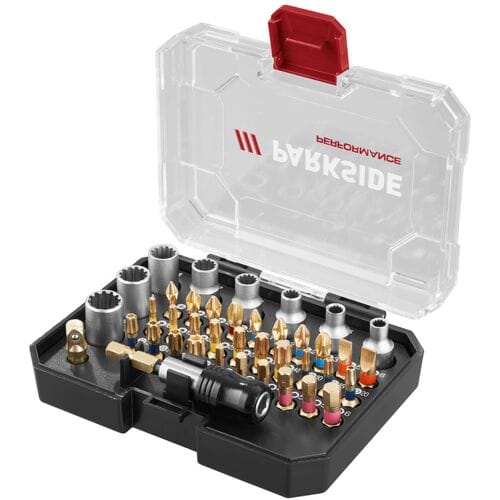 PARKSIDE PERFORMANCE Bitset of bit- en dopsleutelset (Torsiebits/doppen, 40 stuks)