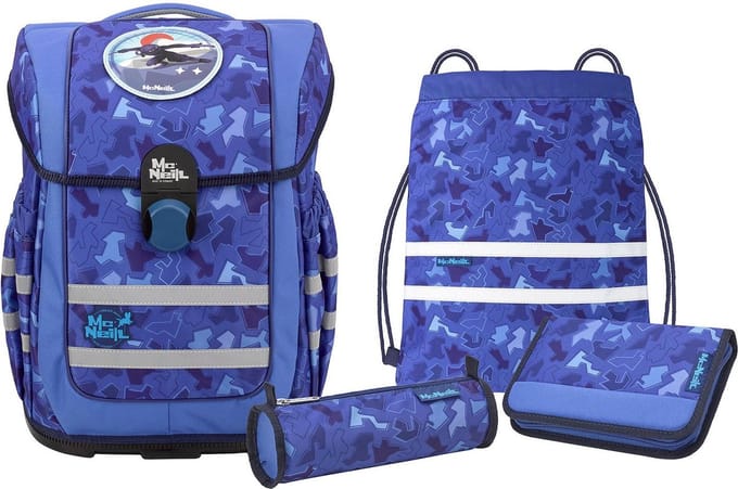 McNeill Schooltas Ergo Complete Schoolbag Set 5-delig Puzzle Blauw