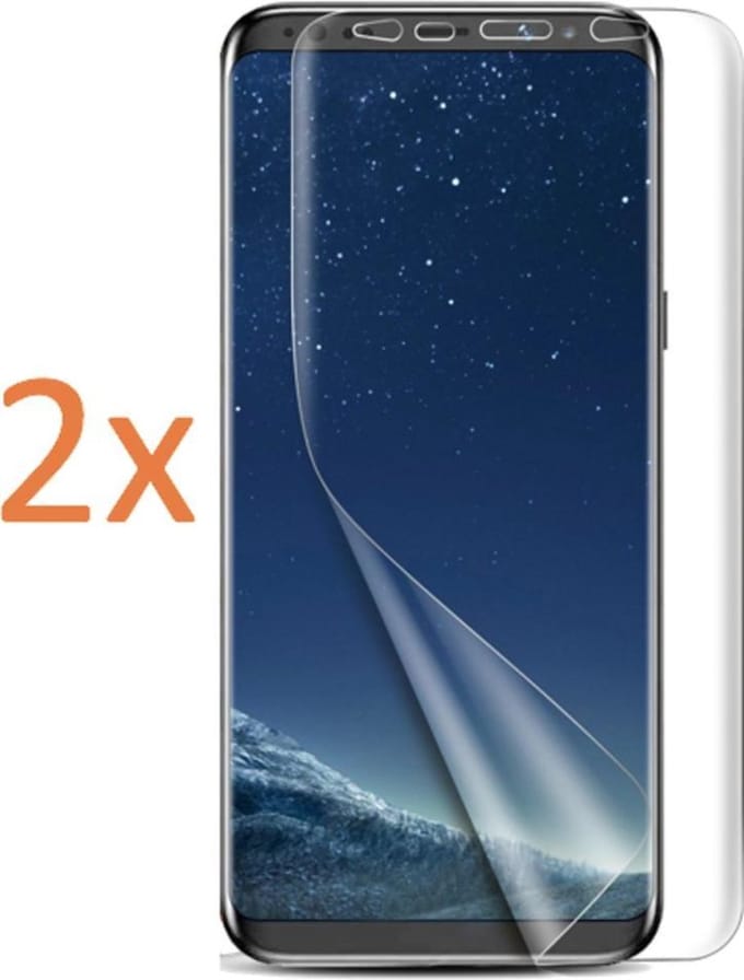 2x Screenprotector geschikt voor Samsung Galaxy S8 - Glas PET Folie Screen Protector Transparant 0.2mm 9H