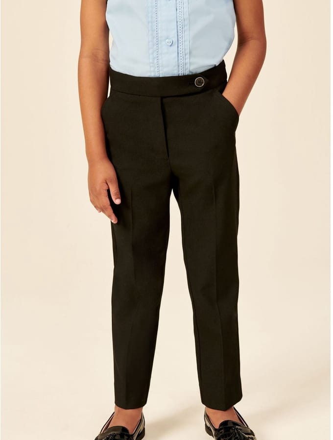 Next - Meisjes - Schoolbroek met rechte voorkant - Zwart