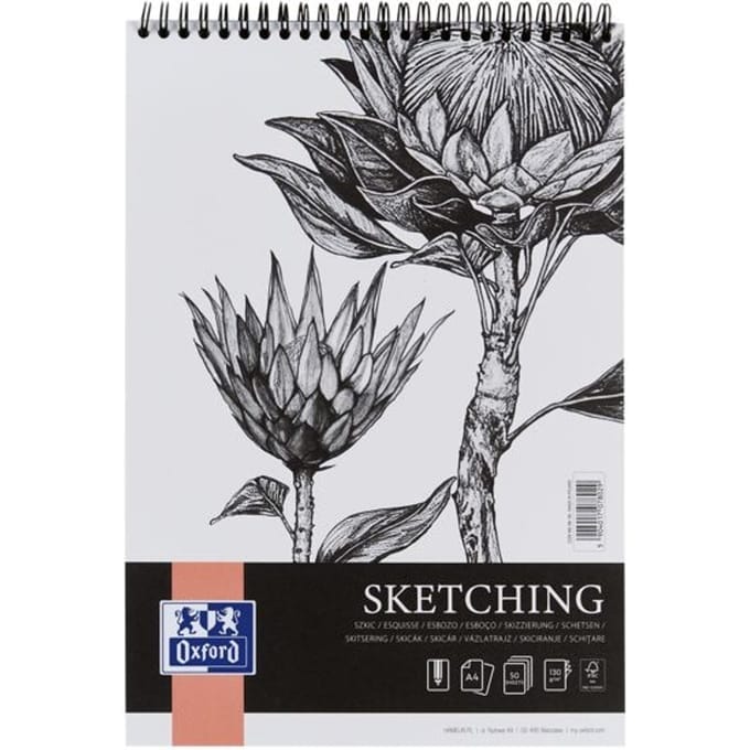 Tekenblok Oxford Sketching A4 spiraal 50vel 120gr