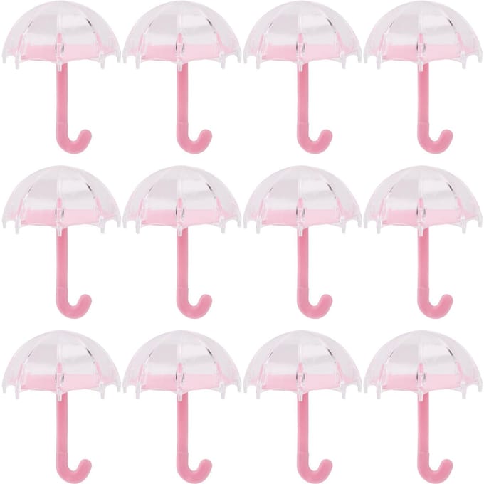 12 stuks Paraplu Vorm Snoepdoos Plastic Snoepdoos Container Bruiloft Decoratie Feestartikelen Roze roze