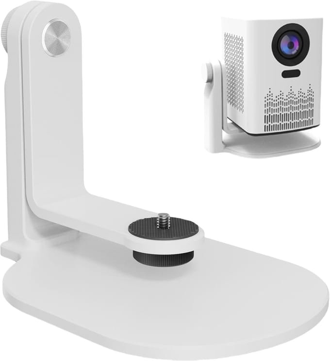 Projector standaard - Tafelbeugel nachtkastje - Thuis bioscoop - 360 graden verstelbaar - 185 cm - Wit