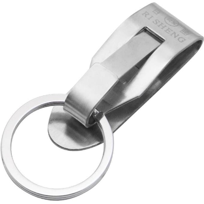 RVS sleutelhanger veiligheidsclip op riem sleutelclip riem A white