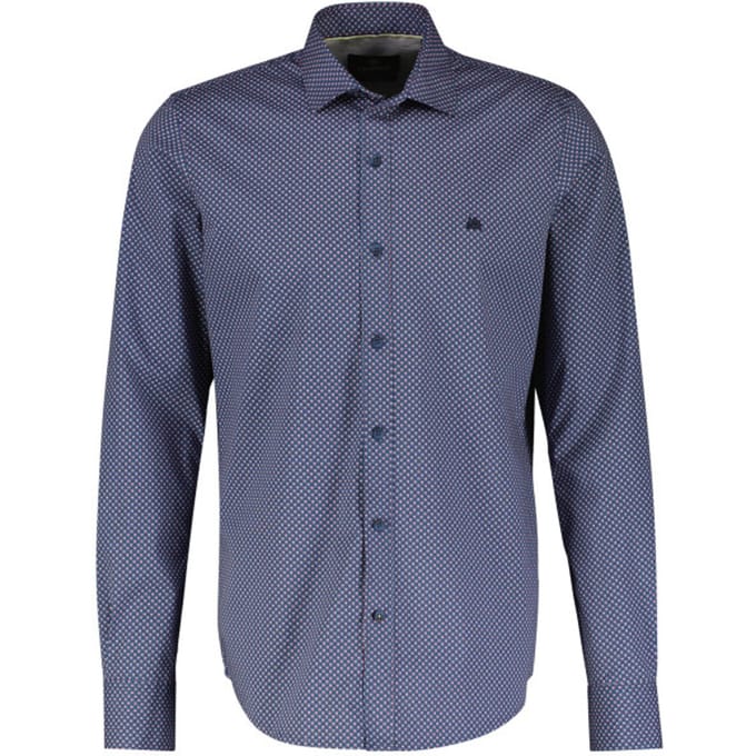 Lerros - Lange mouw overhemd - Mannen - M - 443 CRISPY BLUE - Katoen - 24D1389
