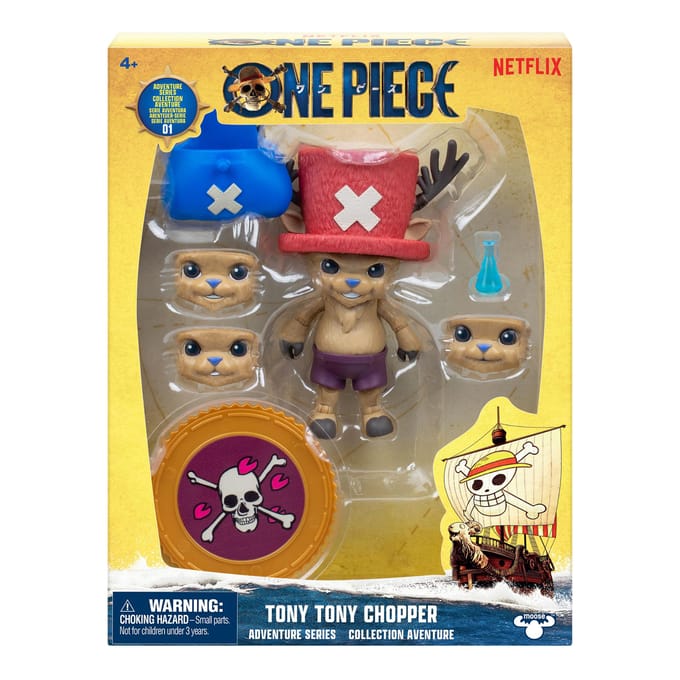 One Piece - Actiefiguur Chopper - Beweegbaar figuur met verwisselbare hoofden en tas - 10 cm hoog