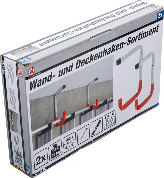 BGS Set wand- en plafondhaken - 2 delig