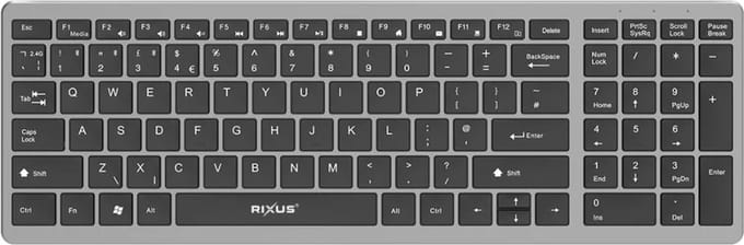 Rixus RXWK02 Bluetooth Keyboard - Universal - Ultra slim - Qwerty - Oplaadbaar - Compact design - Zilver
