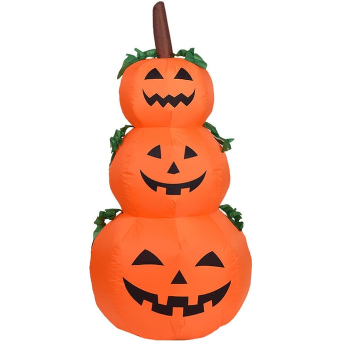 3.9FT Halloween Opblaasbare Pompoen Buitendecoraties LED's Opblaasbare 3 Opblaasbare US Plug oranje