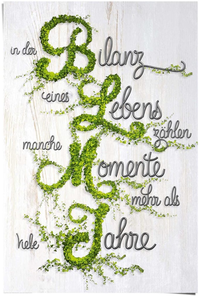 Poster Bilanz des Lebens - 91,5 x 61 - Papier - REINDERS