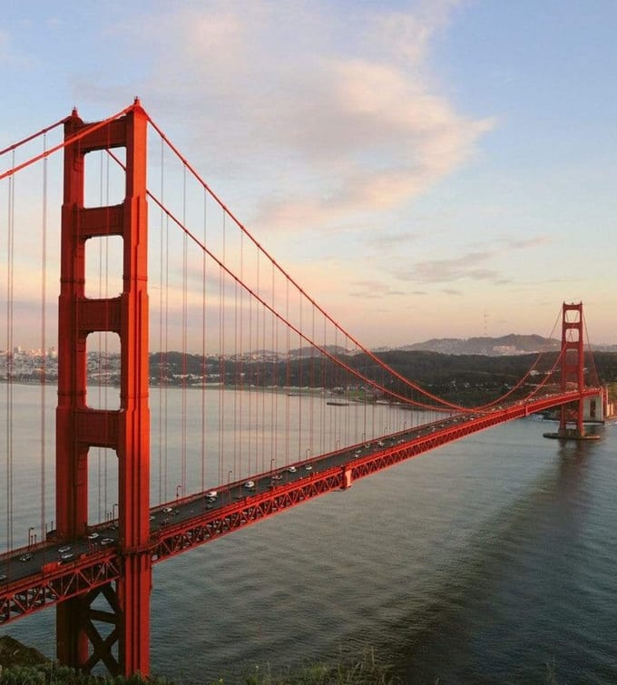 Fotobehang - Golden Gate 225x250cm - Vliesbehang
