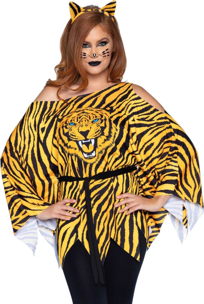 Tiger Poncho and ear headband
