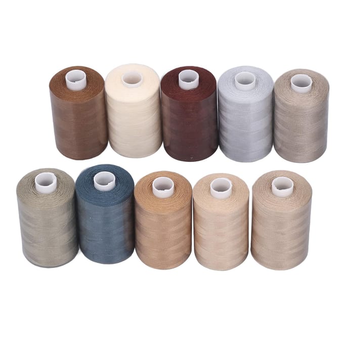 Fil de Machine à coudre 10 couleurs série grise, excellente résistance à la traction, outils de broderie en Polyester gray