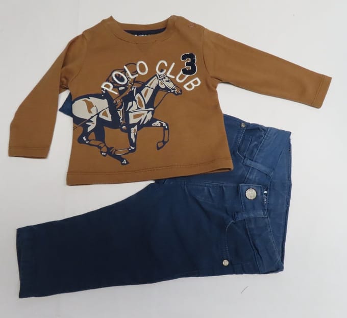 Ensemble - Jongens - Bruin , blauw - Polo club - 6 maand 68