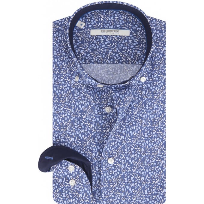 The BLUEPRINT Premium Casual Overhemd Blauw Heren