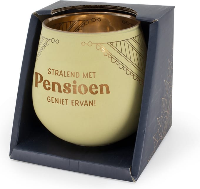 Sfeerlichthouder - Stralend met pensioen. Geniet ervan! - Glas