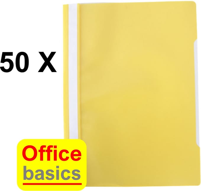50 x Snelhechtmap Office Basics - A4 - PP - geel