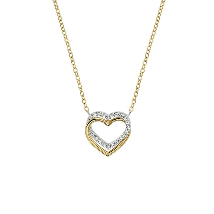 Collier hart zirkonia 40 - 42 - 44 cm