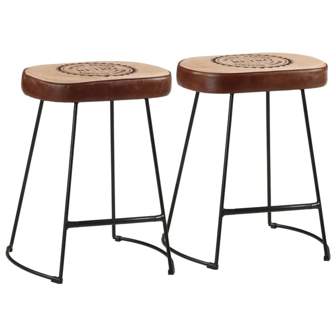 vidaXL - Barkrukken - 2 - st - 40x29,5x53 - cm - donkerbruin
