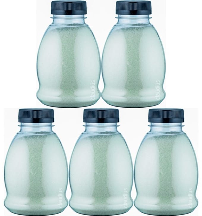 Scrubzout Eucalyptus - 375 gram - Fles met zwarte dop - set van 5 stuks - Hydraterende Lichaamsscrub