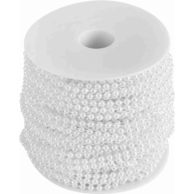 40m/rol 4mm Kunstparel DIY Ornamenten Kralen Gordijn Bruiloft/Festival Feest Decor Wit wit