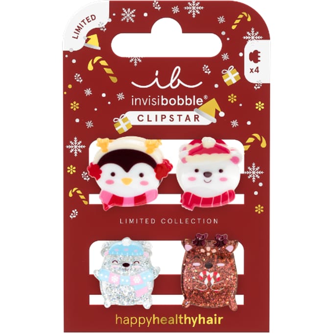 Invisibobble Clipstar Kids Cozy Snowy Friends 4st