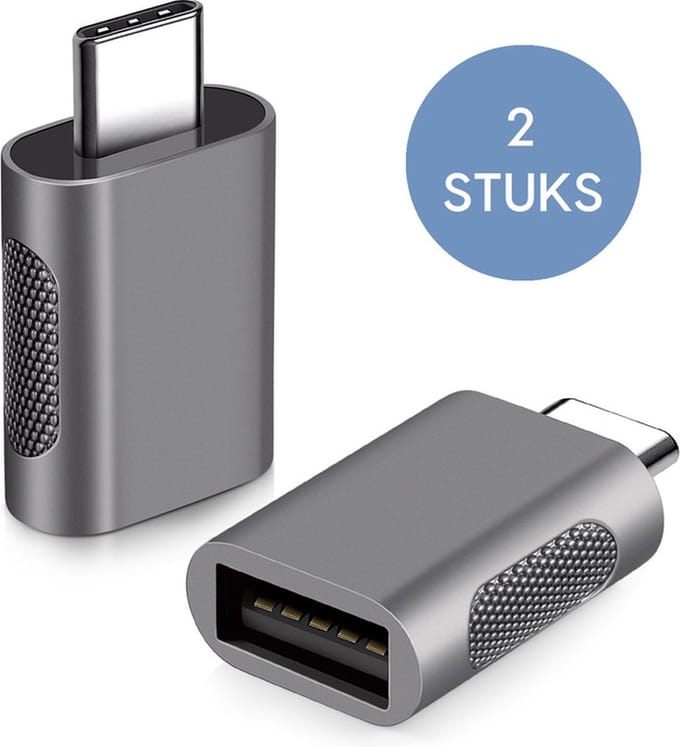 2x USB-C naar USB 3.0 - Adapter - USB C naar USB Adapter - USB C naar USB A Converter - USB C naar USB A Female - Provium - zwart