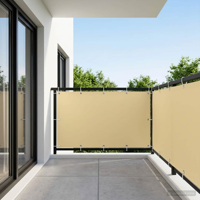 vidaXL - Balkon - Privacy - Scherm - 150 - x - 600 - cm - Polyester - Zand