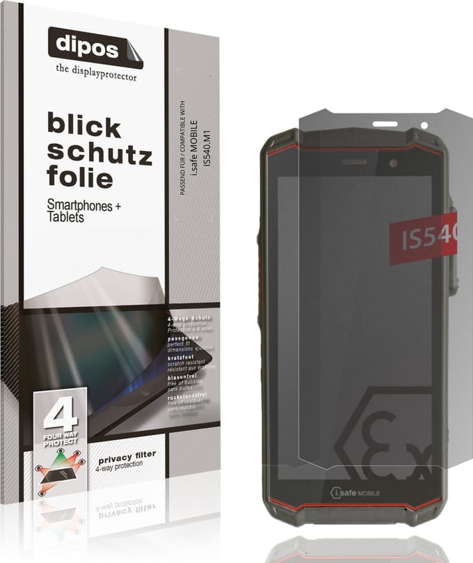 dipos – Matte Privacy Screenprotector geschikt voor i.safe MOBILE IS540.M1 | Anti-Spy Beschermfolie