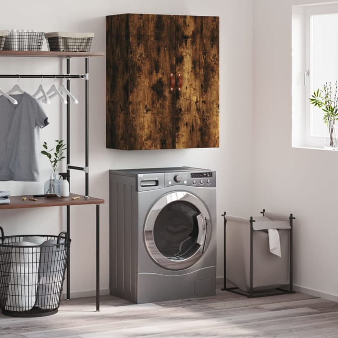 vidaXL - Wandkast - 69,5x34x90 - cm - gerookt - eikenkleurig