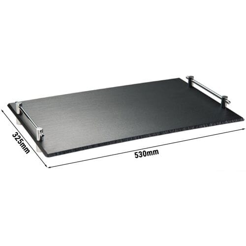 GGM Gastro (6 Stück) GN-Tablett 1/1 - SLATE - Melamin - Höhe: 60mm - mit Griffen - Schwarz