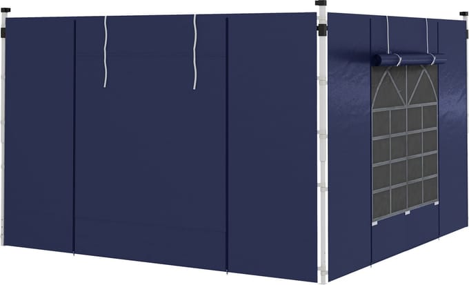 Outsunny Seitenteile für Pavillon Polyester Blau