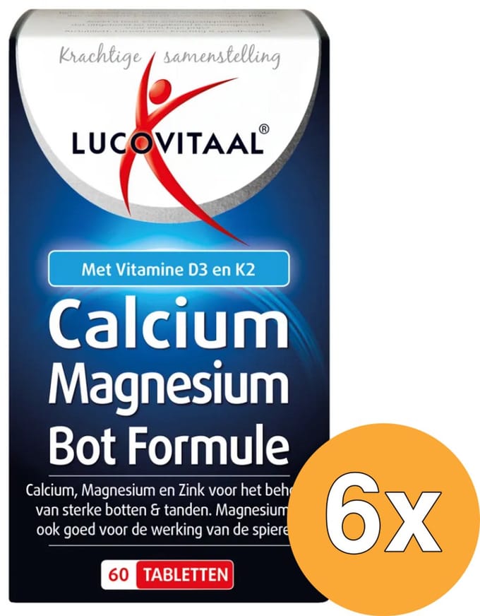 6x Lucovitaal Calcium Magnesium Bot Formule (60 tabletten)