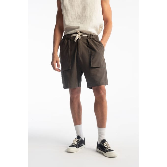 Regular Fit Linnenmix Trekkoord Taille Shorts