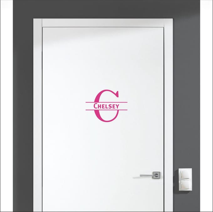 Deursticker Met Naam -  Chelsey - Roze