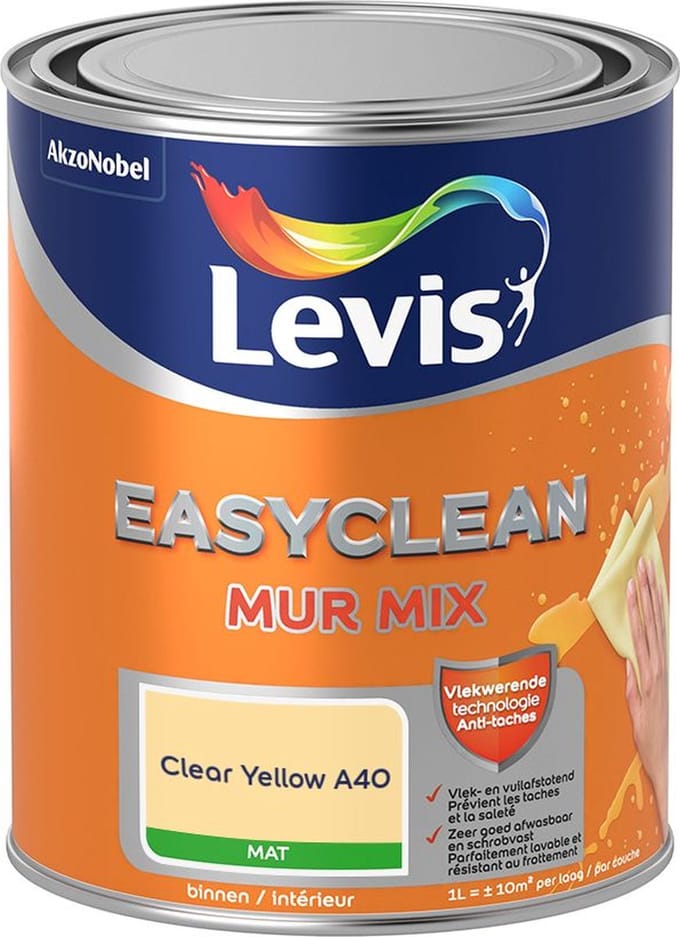 Levis - Easyclean Mur Mat Mix - Clear Yellow A40 - Mengverf - 1 L