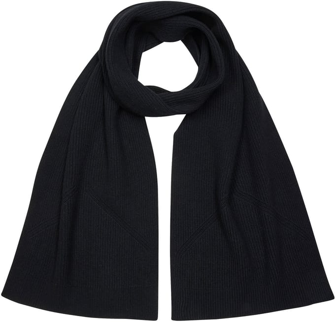 FALKE Selection Structured sneldrogend warm wol functioneel materiaal wintersjaal unisex zwart - maat ONESIZE