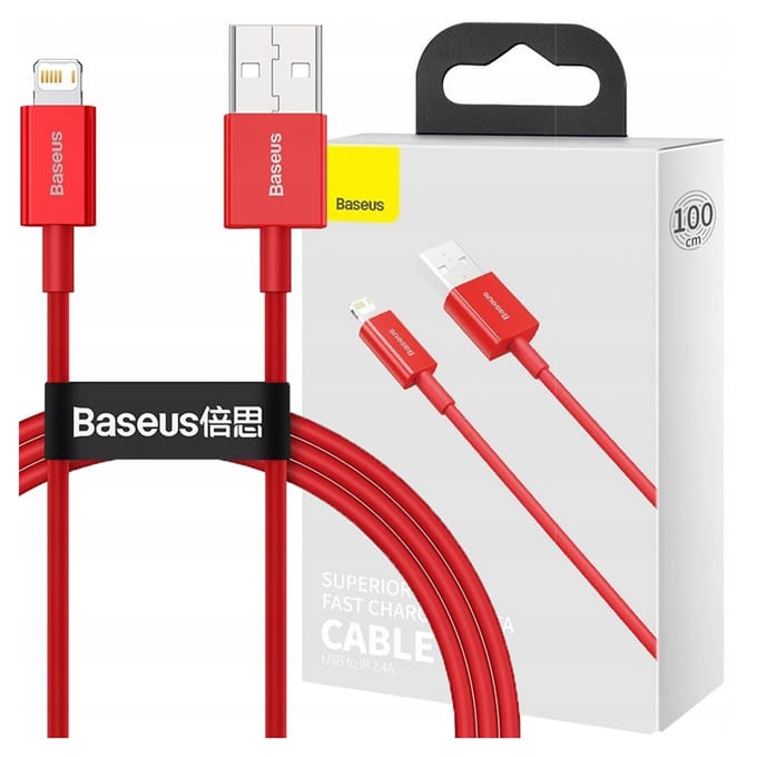 Baseus Superior Series USB naar Lightning 2.4A Rood 1 Meter