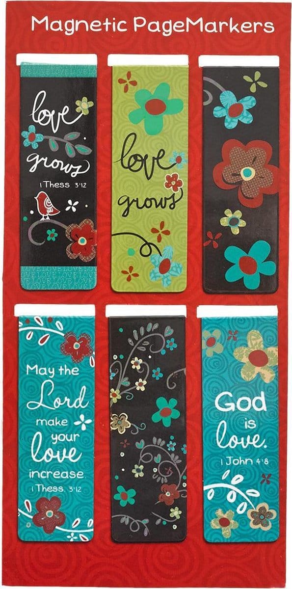 Magnetic pagemarker love grows - set van 6 stuks