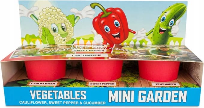 Minikweekset Groente 3 potjes - 19 cm x 7 cm