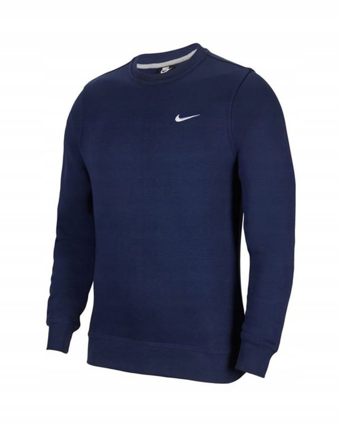 Nike Club Fleece - Sweater - Maat M - Midnight Navy/Wit / Blauw Wit - Club Fleece - Lifestyle - Heren Sweater voor Mannen