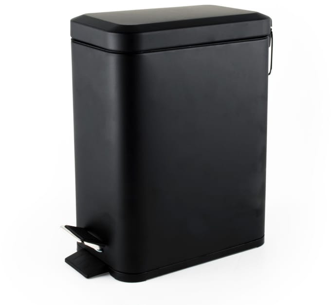 Beldray 5L Rechthoekige Pedaalemmer – Soft-Close Deksel | Zwart