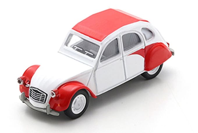 Citroen 2CV, wit/rood