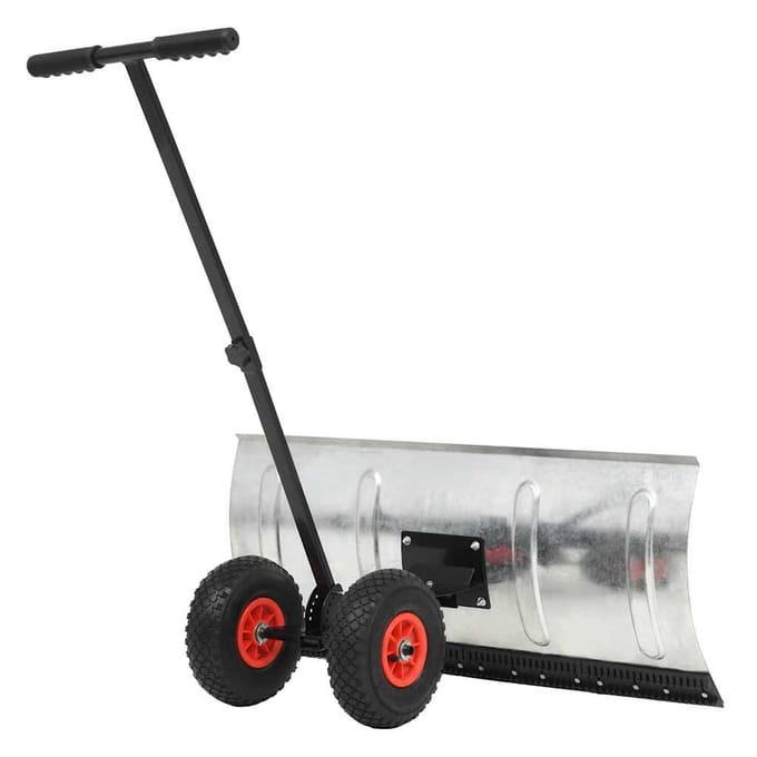vidaXL - Sneeuwploeg - handbediend - met - wielen - 100x44 - cm