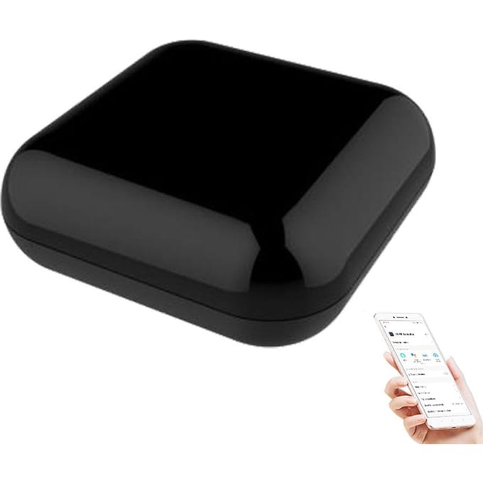 WIFI IR RF-afstandsbediening Universele controller Spraakbesturing Intelligent Home Life Alles-in-één afstandsbediening zwart