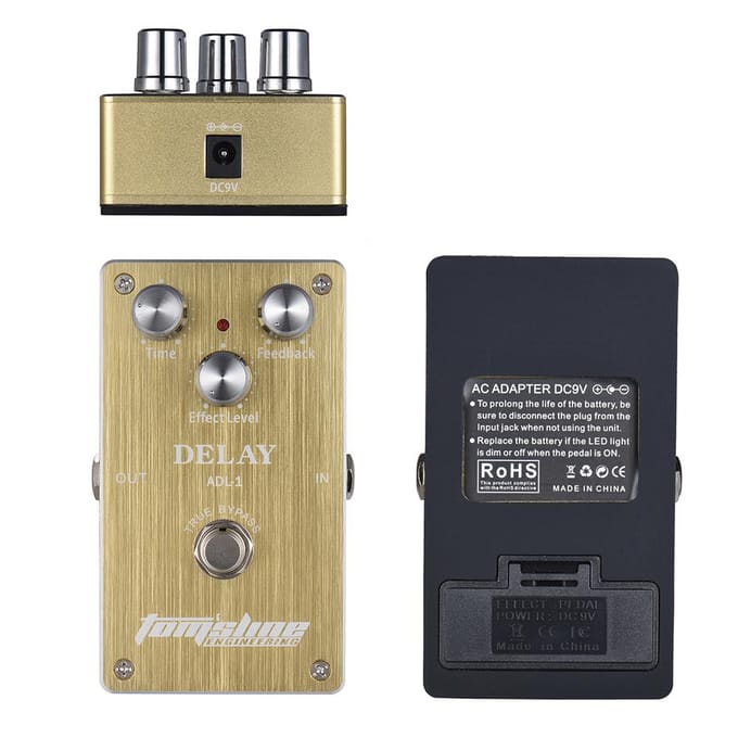 Aroma ADL-1 Delay effectpedaal voor elektrische gitaar Aluminium behuizing True Bypass beige